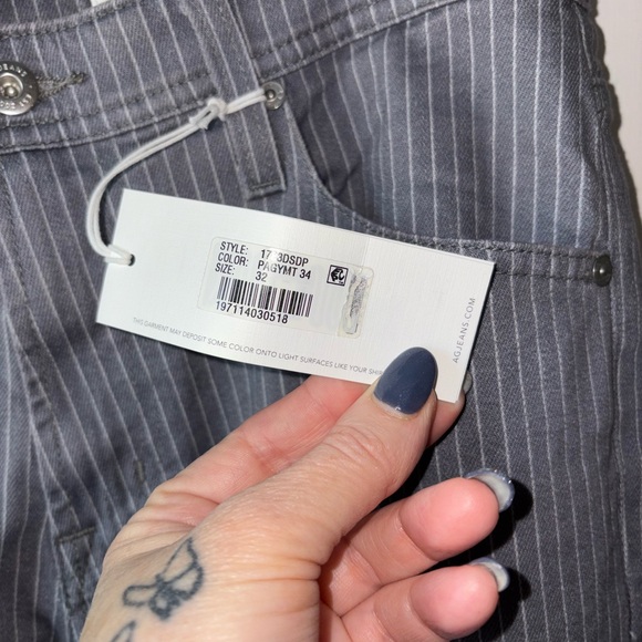 AG Tellis Modern Slim Gray Pinstripe Jeans Men’s 32x34 NWT - Picture 3 of 8
